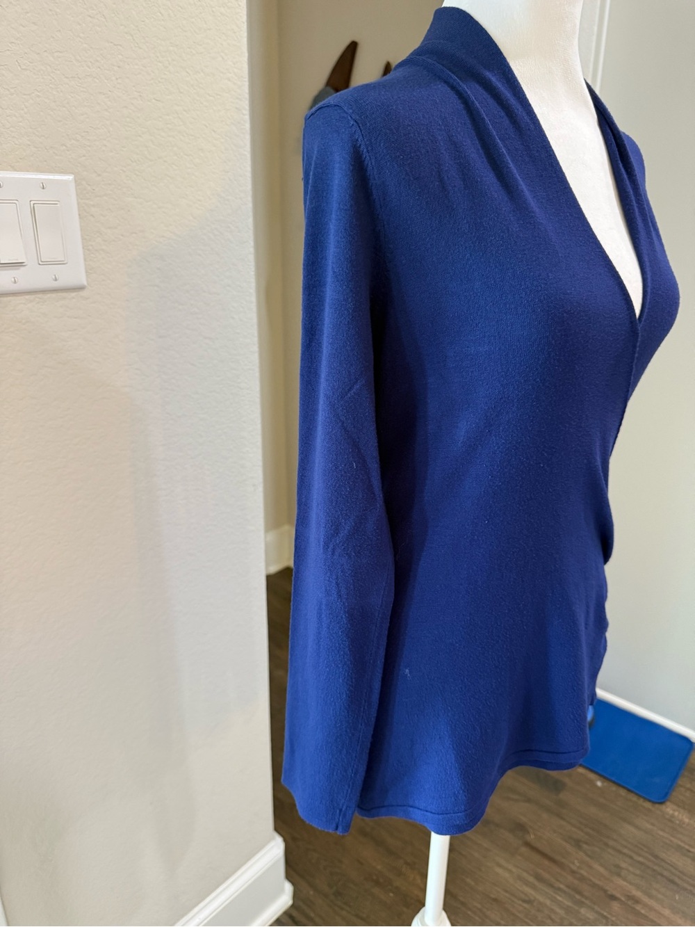 Apt. 9 Deep Blue Wrap-Style Long Sleeve Blouse - Picture 5 of 10
